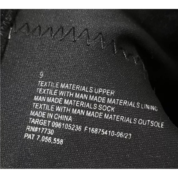 A New Day Black Zip Ankle Boots Textile Man Made Material Women's Sz 9 Preowned - Picture 6 of 7